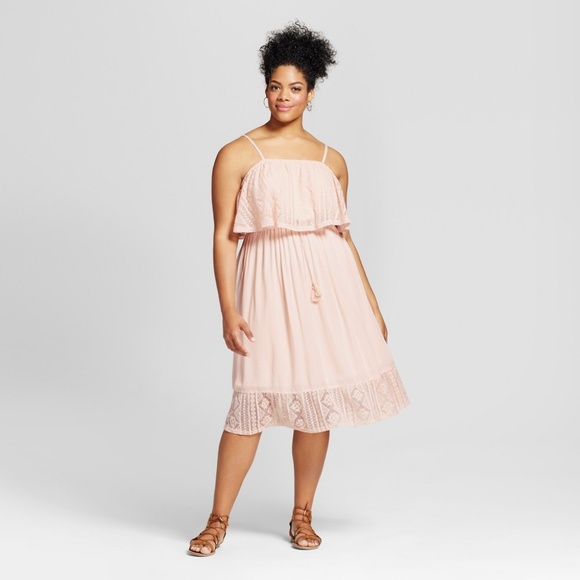 Xhilaration Dresses & Skirts - NWT Xhilaration Blush Cold Shoulder Dress 1X